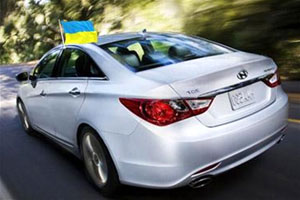 Флаг Украины на авто